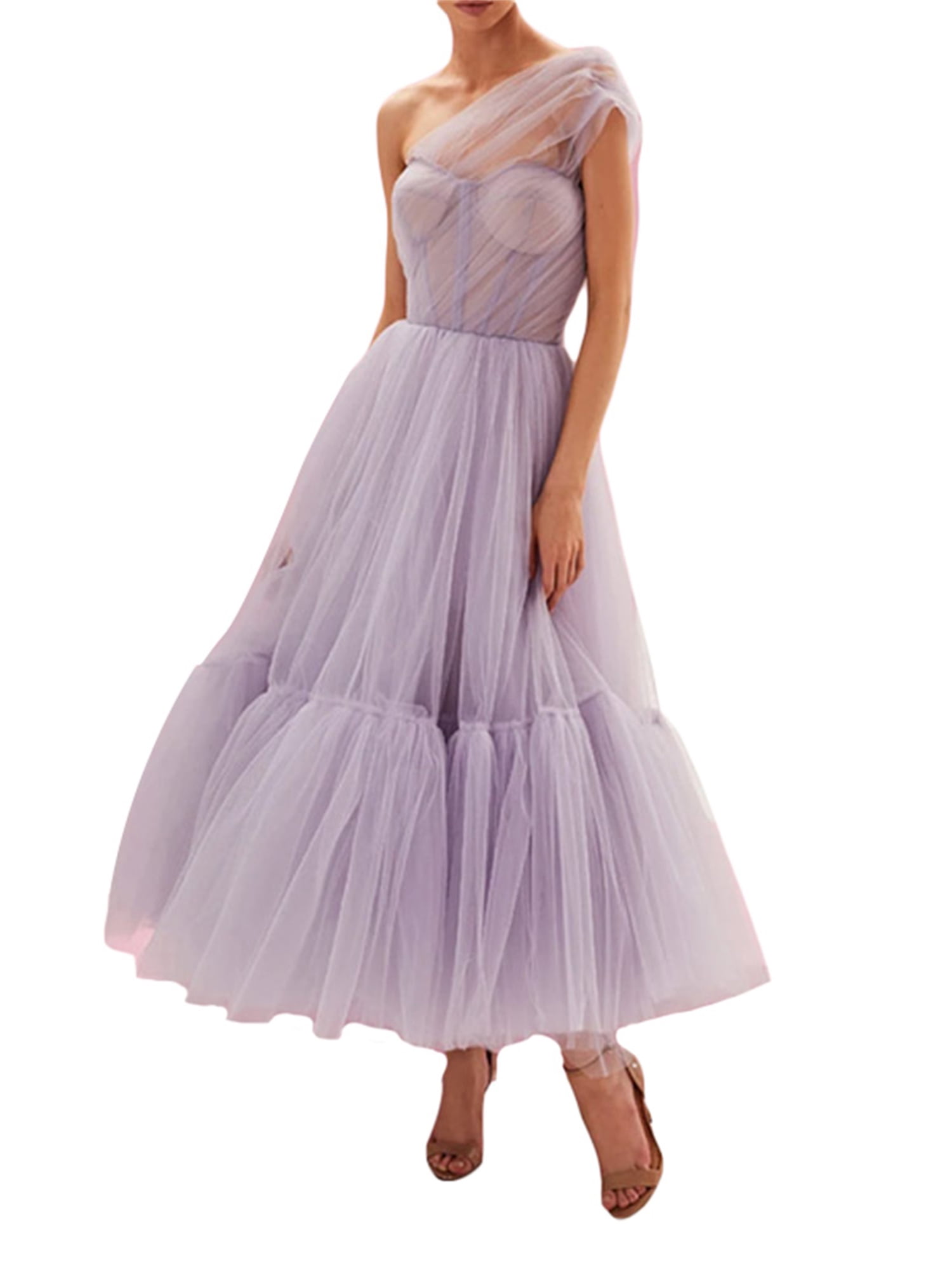 Sunisery Women's Princess Dress Sleeveless One Shoulder Party Dress