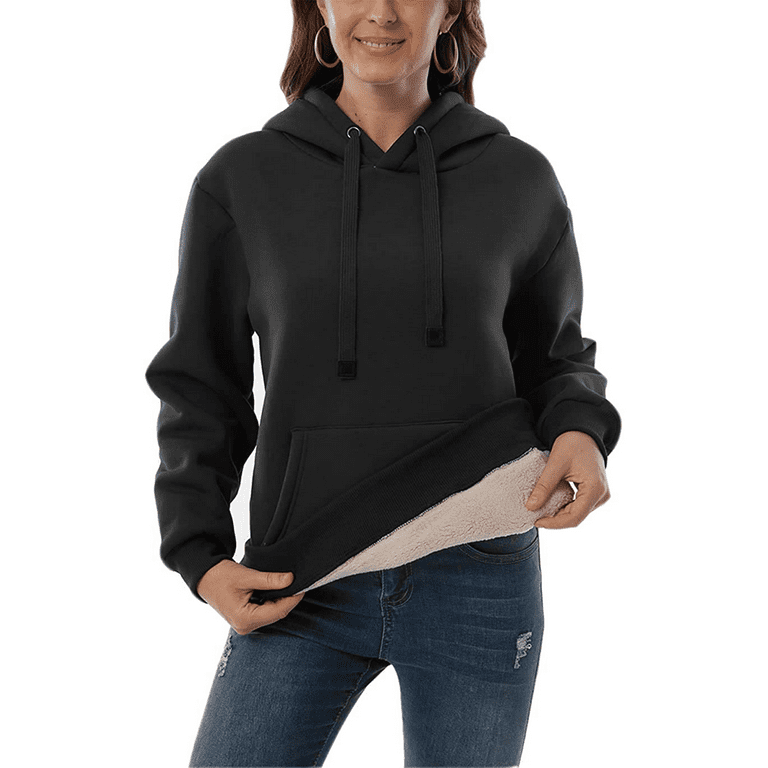 Sunisery Women's Winter Hoodies Pullover Sherpa Fleece Warm Heavyweight  Sweatshirt with Pocket 