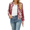 Sunisery Womens Sequin Jackets Sparkle Long Sleeve Zipper Bomber Jacket
