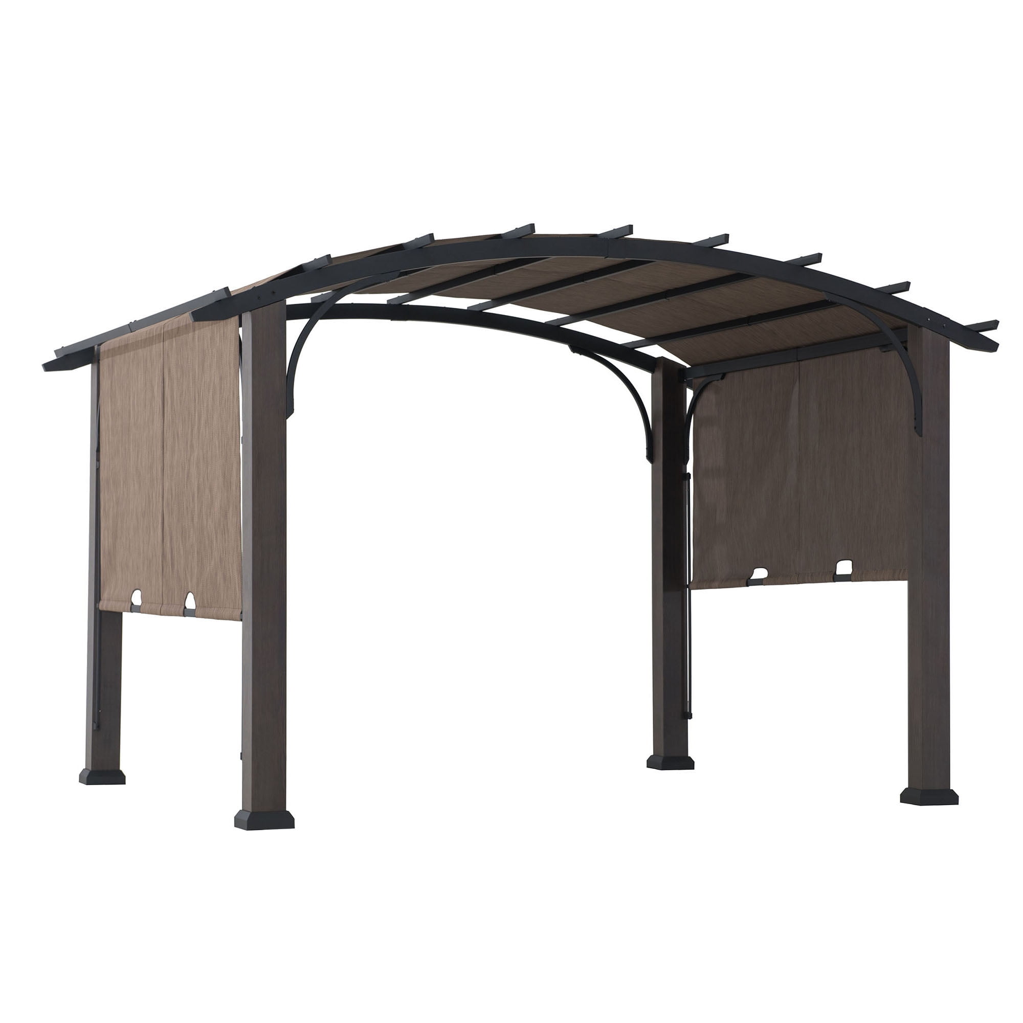 Sunjoy 10x12x8.1 Dylon V.3A arched roof Heat transfer Post Metal Pergola with Canopy