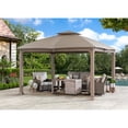 thumbnail image 1 of Sunjoy 11 ft. x 13 ft. Gazebo with Sunbrella Shade Fabric Canopy Roof, Outdoor Patio Steel Frame 2-Tier Soft Top Gazebo with All Aluminum Posts,5 Years Non-Fading, 1 of 16