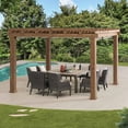 thumbnail image 1 of Sunjoy 12.8 ft. x 10.6 ft. Aluminum Pergola with Sunbrella Canopy, 1 of 10