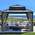 thumbnail image 1 of Sunjoy 12x10 Hardtop Rectangular Gazebo Grey,Kingston Series, 1 of 19