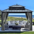 thumbnail image 1 of Sunjoy 12x10 Hardtop Rectangular Gazebo Grey,Kingston Series, 1 of 19