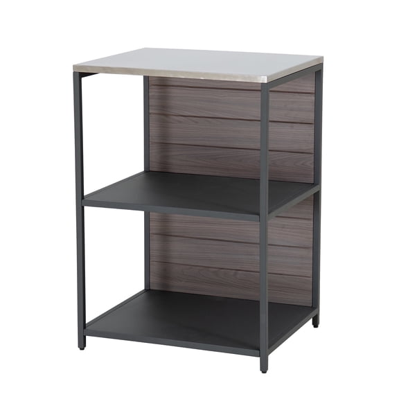 Sunjoy 25 x 21 in. Stainless Steel Three-Tier Open Storage Shelf for Outdoor&Indoor Kitchen