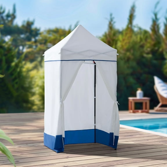 Sunjoy 4’ x 4’ Navy Pop-Up Canopy Tent, Outdoor Instant Pop-Up Gazebo, Portable Privacy Changing Tent with Sidewalls