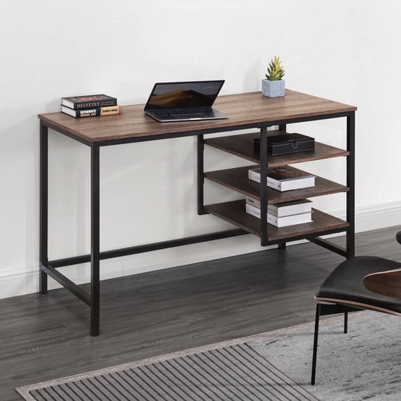 Sunjoy 47Inch Home Office Writing Desk Student Desk Computer Table with with Shelf Divider Panel