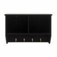 Sunjoy Black Hanging Storage Wall Shelf with Hooks