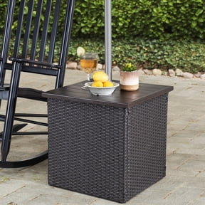 Sunjoy Combination Umbrella Stand Side Table - Brown
