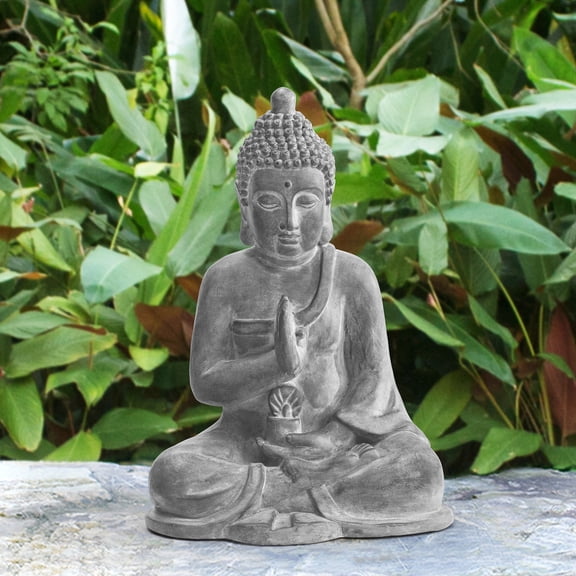 Sunjoy Gray Decorative Buddha Garden Dcor Statue