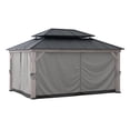 thumbnail image 1 of Sunjoy Gazebo Universal Replacement Privacy Curtain,Waterproof Privacy Curtains 4-Panel Screen Walls for 12 x 16 ft Gazebo, Patio & Backyard Protection, 1 of 4
