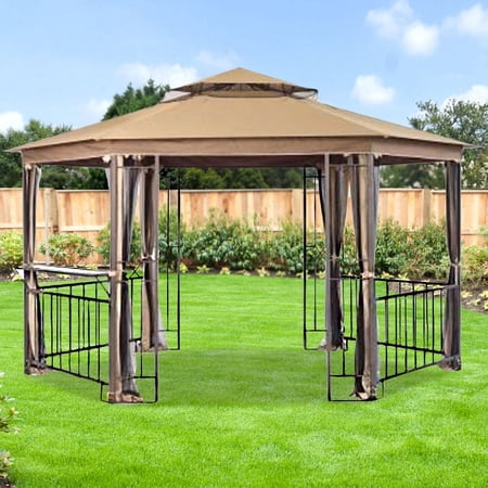 Sunjoy Group 10’ x 10’ Hexagon Replacement Canopy Gazebo, Water-Resistant