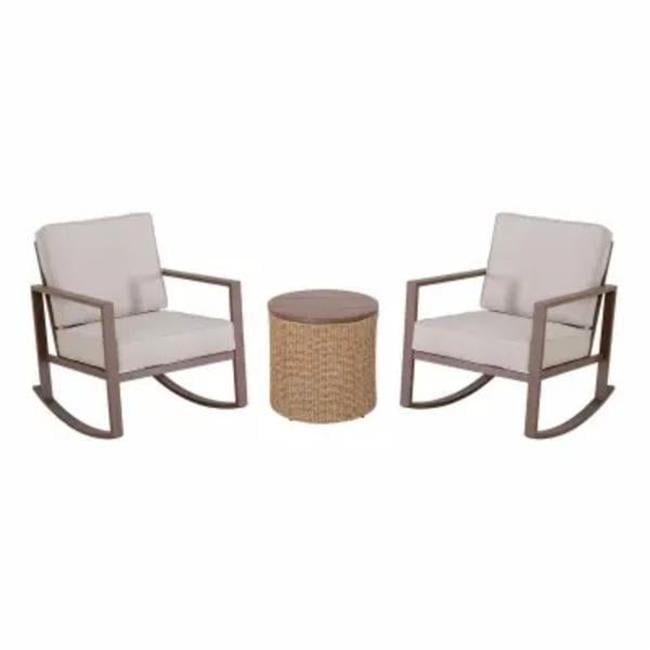 Sunjoy Group 138339 Grand Valley Rocking Chair Chat Set - 3 Piece