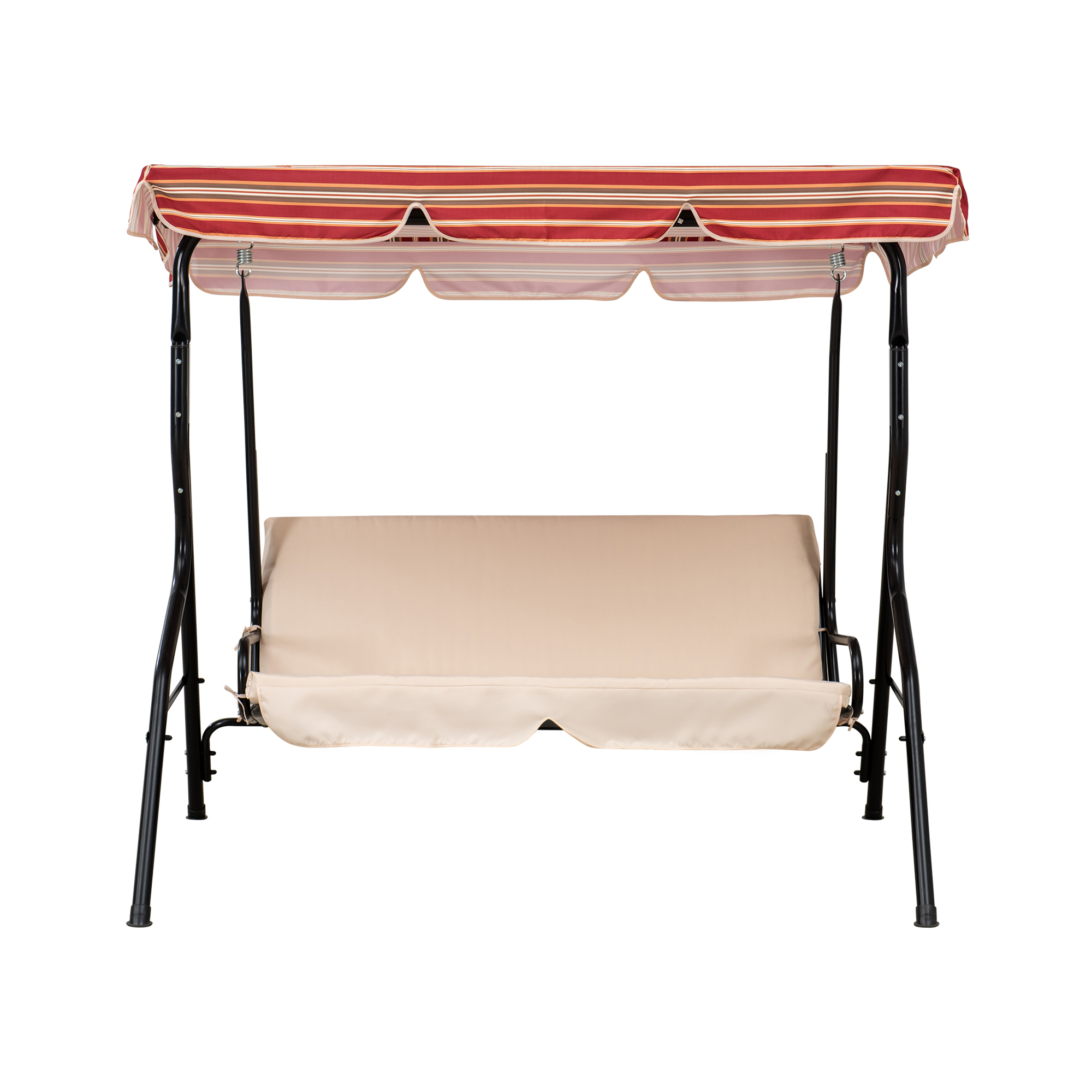 Sunjoy Group Steel Porch Swing with Awning, Black