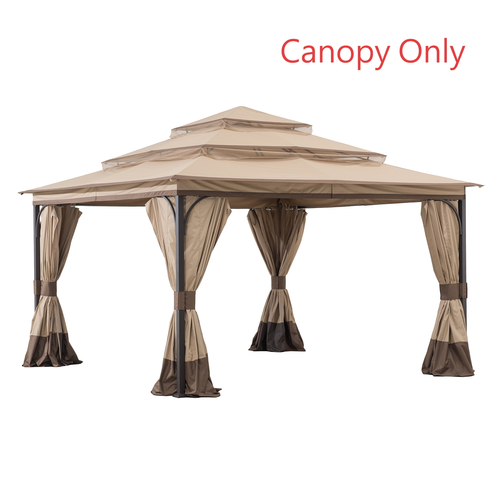 Sunjoy Khaki Replacement Canopy For tini 3-Tiered Soft Top Gazebo (13x13 FT) A101012300/A101012310 Sold At SunNest