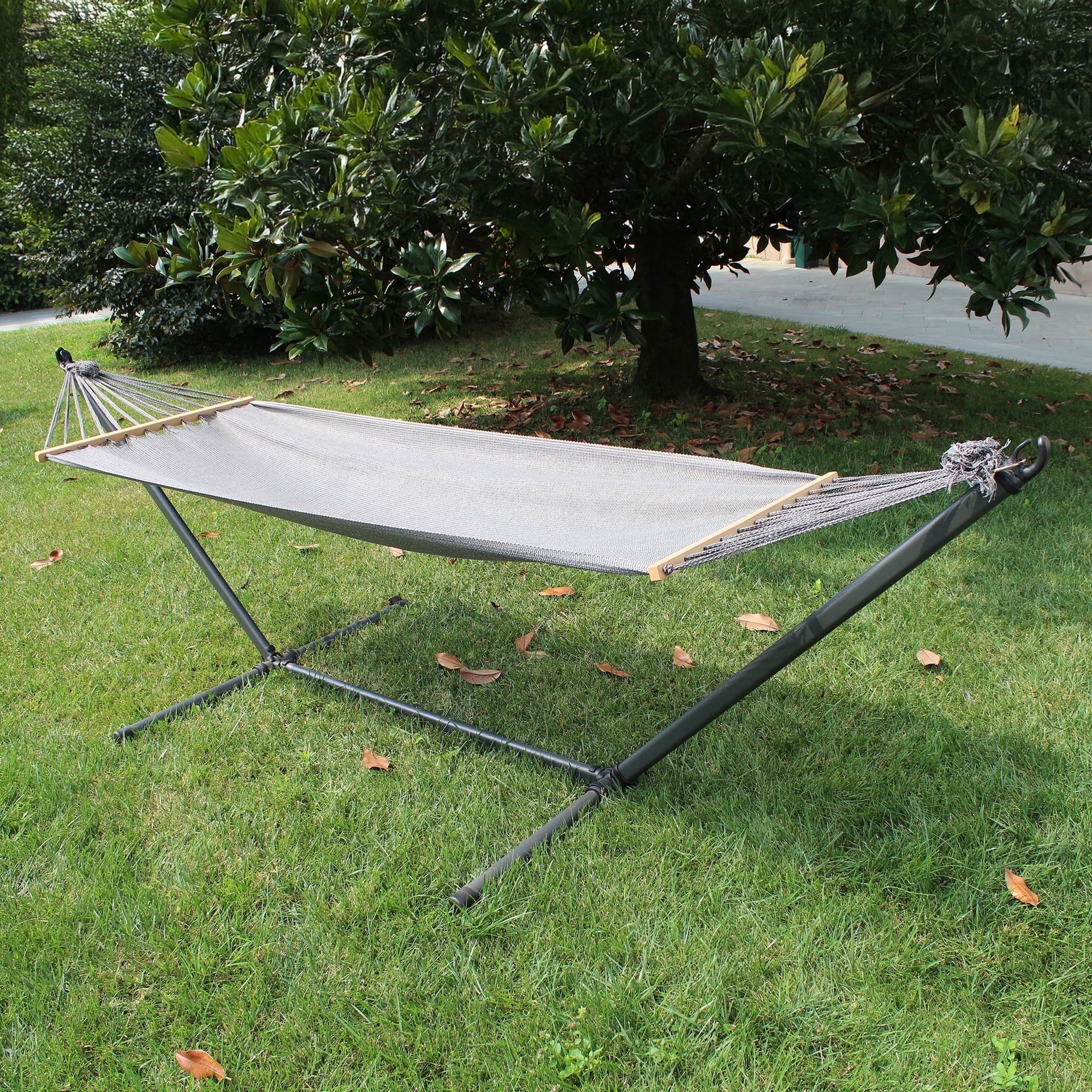 Sunjoy Outdoor Hammock with Stand Steel Metal Hammock Crafted in Italy