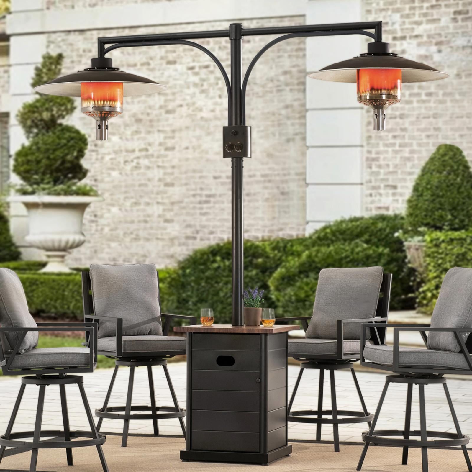 Sunjoy Nedson 64,000 BTU Matte Black Standing Outdoor Patio Propane