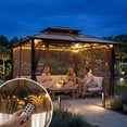 thumbnail image 1 of Sunjoy Netting for 10ft. x 12ft. Hardtop Gazebo with Warm White LED lights (Battery operated, not included), 1 of 9