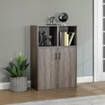 thumbnail image 1 of Sunjoy Quub Two Door Cabinet, 3D Textured Space Saving Stackable Cabinet for Indoor Space, 1 of 10