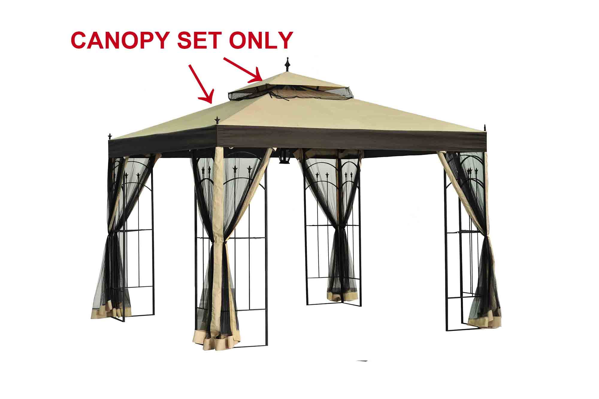 Sunjoy Replacement Canopy Set for LGZ038PST3 Arrow Gazebo