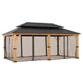 thumbnail image 1 of Sunjoy Replacement Gazebo Mosquito Netting Outdoor Panles,Waterproof 6- Panel Screen Walls for 12 x 20 ft Gazebo, Patio & Backyard Protection, 1 of 5