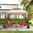 thumbnail image 1 of Sunjoy Tawney 11 ft. x 11 ft. Brown Pop Up Portable Steel Gazebo, 1 of 7