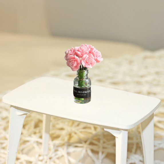 Sunjoy Tech 1:12 Miniature Rose Tulip Flower Set,Dollhouse Room Decor Garden Accessory for Children Gift