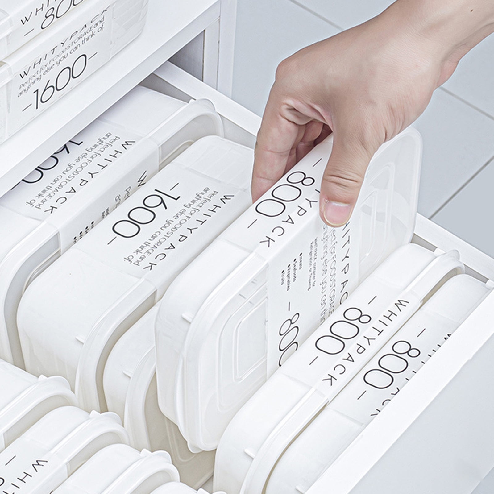 Sunjoy Tech 1/2 Pcs Crisper Box with Locking Lid Airtight Leakproof No