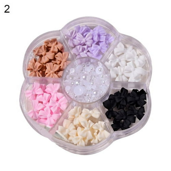 Sunjoy Tech 1 Box 3D Bow-knot Bears Faux Pearl for Nails, DIY Crafts Creative Nail Art Decorations, Novel Design Charms for Nail Art Necklaces Bracelets Jewelry Decorations