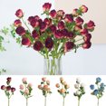 thumbnail image 1 of Sunjoy Tech 1 Branch Fake Flowers Real Touch Unfading Multi-Functional Maintenance Free 5 Flower-Heads Table Centerpiece Exquisite Details High Simulation Artificial Silk Roses for Wedding, 1 of 8