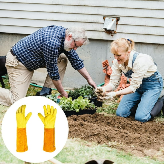 Sunjoy Tech 1 Pair Garden Gloves Full Coverage Labor Long Elbow Gloves Wear Resistant Breathable