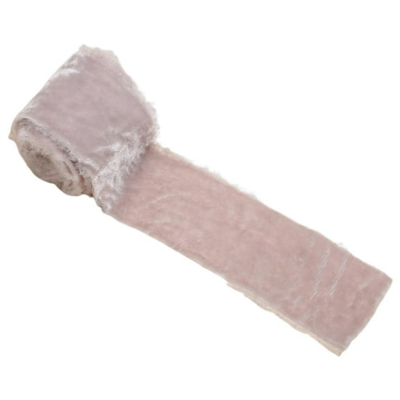 Sunjoy Tech 1 Roll Velvet Ribbon Solid Color Ribbon Rustic Style Frayed Edge Wrapping Ribbon for Gift Bouquet Xmas Tree 1Pc