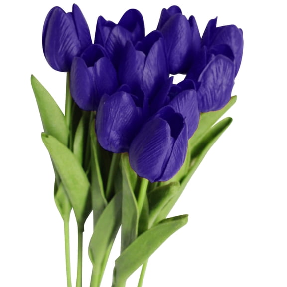 Sunjoy Tech 10 Pcs Tulips Artificial Flowers Faux Tulip Stems for Easter Spring Wreath Wedding Bouquet Centerpiece Floral Arrangement Cemetery Table Décor 14" Tall
