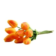 Sunjoy Tech 10 Pcs Tulips Artificial Flowers Faux Tulip Stems for Easter Spring Wreath Wedding Bouquet Centerpiece Floral Arrangement Cemetery Table Décor 14" Tall