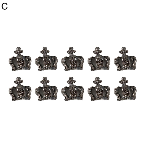 Sunjoy Tech 10Pcs Nail Art Decor Gloss Non-falling Three-dimensional Punk Style DIY Vintage Silver Alloy Jewelry Heart Star Bow Bear Nail Art Charm Nail Salon Supply