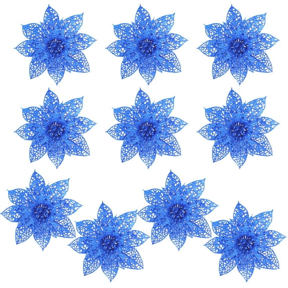 Sunjoy Tech 10Pcs/Set Artificial Christmas Flower Simulated Easy to Use Plastic Realistic Wreath Fake Flower Decor for Home