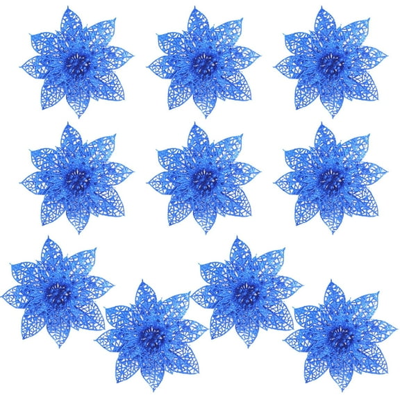 Sunjoy Tech 10Pcs/Set Artificial Christmas Flower Simulated Easy to Use Plastic Realistic Wreath Fake Flower Decor for Home