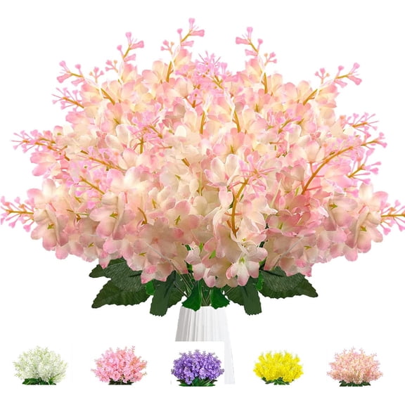 Sunjoy Tech 1PC Artificial Flower, UV Resistant Faux Outdoor Hyacinth Flowers, Fake Plastic Flowers for Decoration Home Kitchen Bedroom Wedding Party Decor