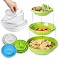 thumbnail image 1 of Sunjoy Tech 2/3 Tier Twist Fold Party Bowl Serving Plate Collapsible Nesting Plastic Platter Dips Nuts Candy Fruit Snack Space Saving Server, 1 of 8