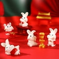 thumbnail image 1 of Sunjoy Tech 2/3Pcs Rabbit Figures Vivid Expression Decorative Resin Miniature Cute Chinese New Year Rabbit Zodiac Ornaments for Office, 1 of 8