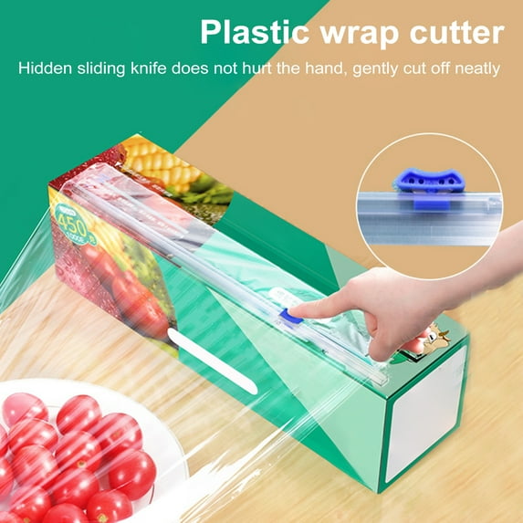 Sunjoy Tech 2/4/6Pcs Plastic Wrap Slide Cutter Two-way Food Wrap Roll Cutting Tools 13-Inch Foil Wax Paper Barbecue Baking Paper Parchment Paper Sliding Cutter