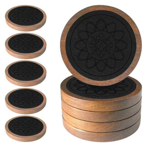 Sunjoy Tech 2/5Pcs Wood Coasters for Drinks Absorbent Non-Slip Coaster Set Protect Tabletop from Stains Scratches Easy to Clean Drink Mats for Home Office