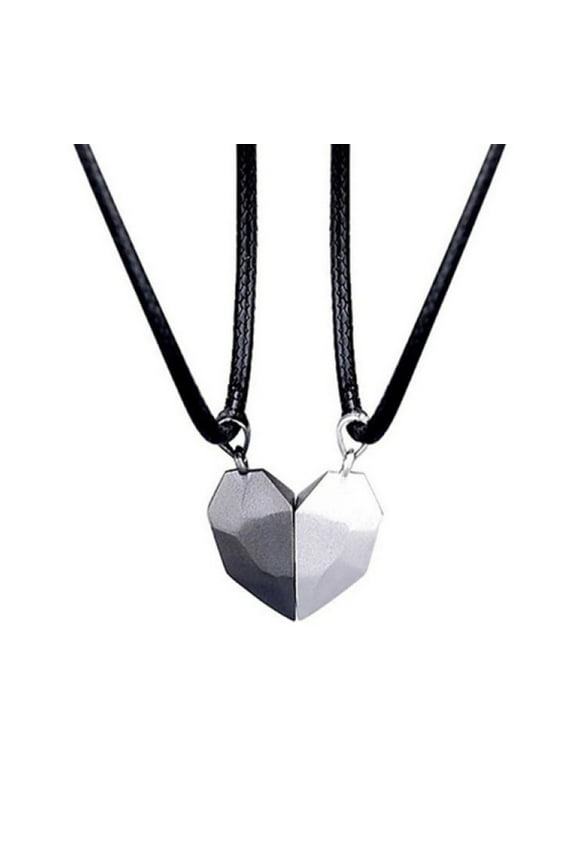 Sunjoy Pcs Set Matching Necklace Magnetic Geometric Creative Unisex Memorial Meaningful His and hers Necklace for Couple