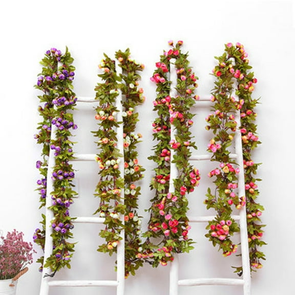 Sunjoy Tech 220cm Fake Flower Vines Not Wither Decorative Artificial Rose Flowers Vine DIY Wedding Garland Accessories for Daily Life