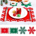 thumbnail image 1 of Sunjoy Tech 2Pcs Christmas Placemat Durable Reusable Snowflake Shaped Coaster for Festive Dining Table Decorations, 1 of 8