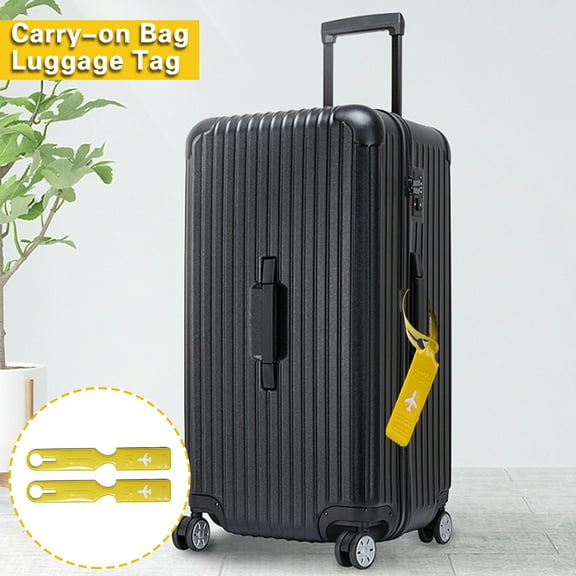 Sunjoy Tech 2Pcs Luggage Tags with Name ID Card Flexible Waterproof Bright Color Universal PVC Baggage Handbag Travel Suitcase Labels Travelling Supplies