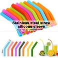 thumbnail image 1 of Sunjoy Tech 2Pcs Silicone Straw Tips Covers for Metal Straws Reusable Food-Grade Straw Protectors Flexible BPA-Free Temperature Resistant Elbow Replacement Tips, 1 of 8