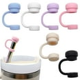 thumbnail image 1 of Sunjoy Tech 2Pcs Solid Color Straw Cover Food Grade BPA Free Silicone Reusable Dust-proof No Spill 10MM Tumbler Straw Tip Plug Topper Protector Cup Accessories, 1 of 8