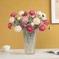 thumbnail image 1 of Sunjoy Tech 3-Head Artificial Peony Lifelike Fade-Resistant Flower Arrangement Photo Props Scene Layout Faux Silk Flower for Wedding Garden Decor, 1 of 8