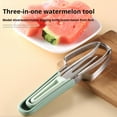thumbnail image 1 of Sunjoy Tech 3-In-1 Watermelon Cutter Set Stainless Steel Fruit Knife Fork Melon Baller Scoop Food-Grade Corrosion-Resistant Easy to Use Kitchen Tool for Cantaloupe Kiwi Ice Cream, 1 of 8